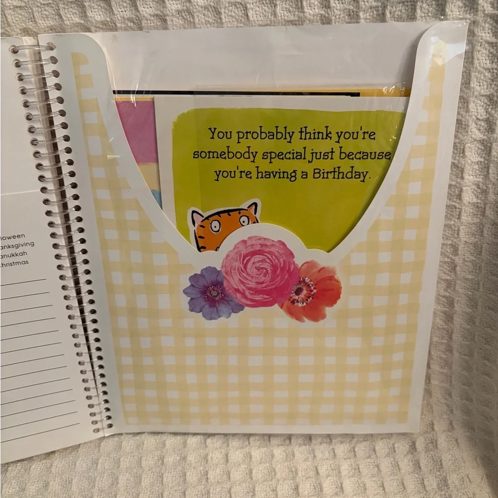 Hallmark Floral 12 Month Greeting Card Organizer With 5 Free Cards
